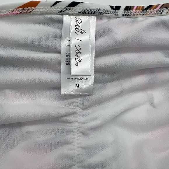 Salt + Cove Women's Tropic Time Printed Cinch-Back Bikini Bottoms Size Medium - Picture 13 of 16